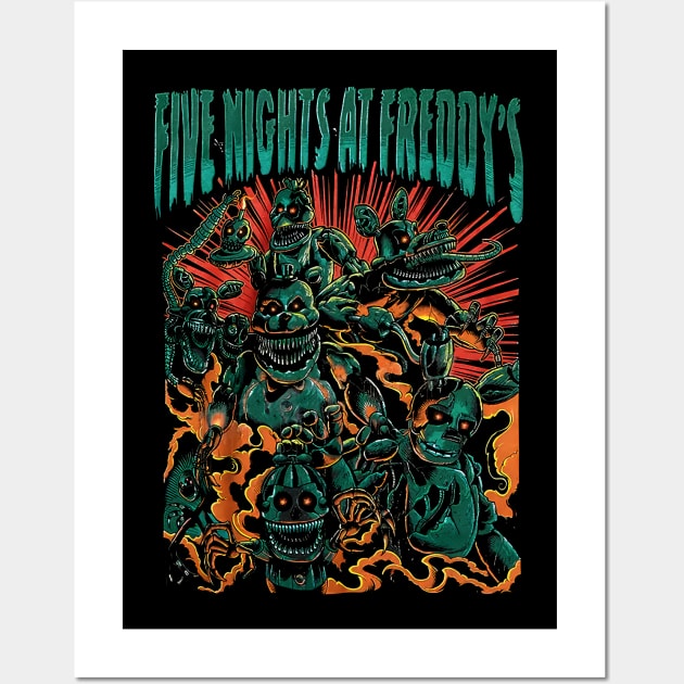 Five At Night Freddys Movie Wall Art by kamilazahmari